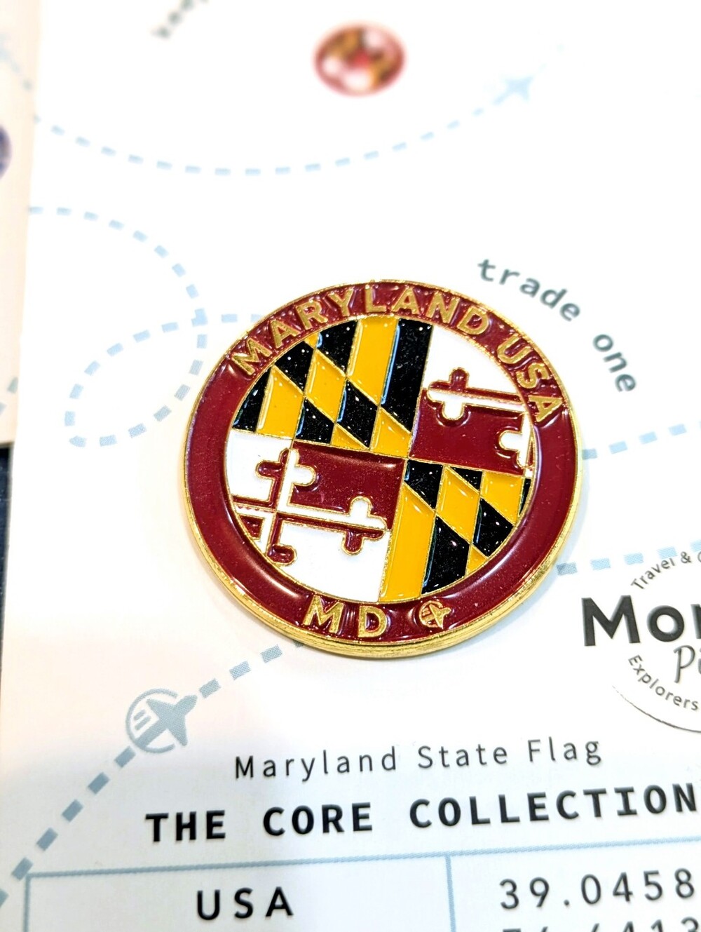 Monda Maryland USA Enamel Pin - State Flag Colors